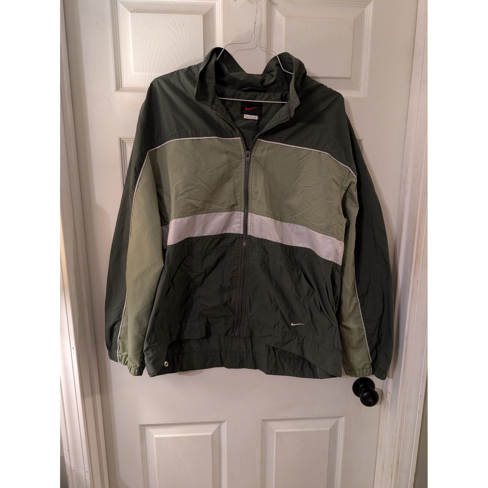 Vintage Nike Windbreaker Jacket Green Colorblock Full Zip Mens Large S9 SCI